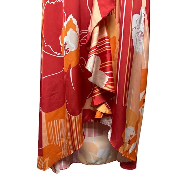 Ramy Brook Jeanette Women's Dress Halter V-Neck Cascading High Low Midi Size 4 - Picture 5 of 14